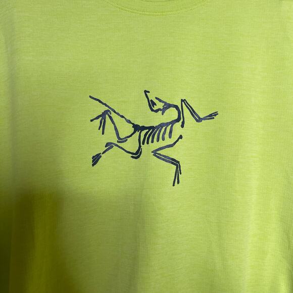 Arc'teryx Men Cormac Logo Short Sleeve T-Shirt Tee Top Neon Green  Size XL - Picture 5 of 5